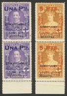 **392/01M, 392/01Mb. 1927. Serie Completa (a Falta Del Edifil 396), En Parejas Verticales. Los Sellos Superiores Con Sob - Otros & Sin Clasificación