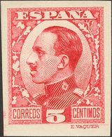 **491ccs. 1930. 5 Cts Carmín. CAMBIO DE COLOR Y SIN DENTAR. MAGNIFICO Y RARO, NO CATALOGADO. - Other & Unclassified