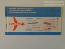 ZA140.3 SUISSE / SCHWEIZ / SWITZERLAND // SWISSAIR, 1961, Passenger Ticket, ZÜRICH - WIEN - Europa