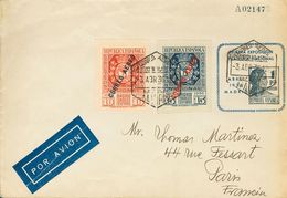 Sobre 729/30. 1936. Serie Completa Sobre Entero Postal Privado De 1 Pts Pizarra EXPOSICION FILATELICA NACIONAL. MAGNIFIC - Autres & Non Classés