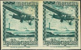 *NE38s(2). 1939. 10 Cts Verde Negro, Pareja. SIN DENTAR Y NO EMITIDO. MAGNIFICA. Edifil 2015: +194 Euros - Other & Unclassified