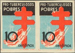 **840s(2). 1937. 10 Cts Negro, Azul Y Rojo, Pareja. SIN DENTAR. MAGNIFICA. Edifil 2018: +170 Euros - Otros & Sin Clasificación
