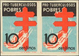 **840s(2). 1937. 10 Cts Negro, Azul Y Rojo, Pareja. SIN DENTAR. MAGNIFICA. Edifil 2018: +170 Euros - Other & Unclassified