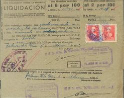 Sobre 857(2). 1942. 30 Cts Rosa, Pareja Sobre Documento De La CAJA NACIONAL DE SUBSIDIOS FAMILIARES, Fechado En Talavera - Other & Unclassified