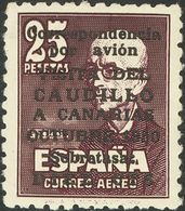 *1090. 1951. CAUDILLO A CANARIAS CON NUMERO. Excepcional Centraje E Invisible Señal De Fijasellos. MAGNIFICO. Edifil 201 - Other & Unclassified