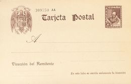 (*)EP86. 1938. 20 Cts Castaño Sobre Tarjeta Entero Postal. MAGNIFICA. Edifil 2018: 78 Euros - Otros & Sin Clasificación