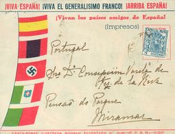 Sobre 49. 1937. 5 Cts Azul Especial Móvil. Carta-Sobre (Modelo 10181) De GONDOMAR (PONTEVEDRA) A MIRAMAR (PORTUGAL). Al  - Otros & Sin Clasificación