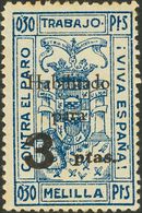 (*). (1938ca). 1'50 Pts Sobre 60 Cts Rojo Y 3 Pts Sobre 30 Cts Azul (conservación Habitual). MELILLA. BONITOS Y RAROS. ( - Otros & Sin Clasificación