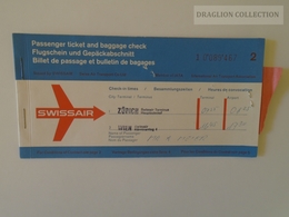 ZA140.4 SUISSE / SCHWEIZ / SWITZERLAND // SWISSAIR, 1960, Passenger Ticket, ZÜRICH - WIEN - Europa