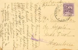 Sobre 34. 1942. 20 Cts Violeta. Tarjeta Postal De LAS ESCALDAS A ARGENTONA (BARCELONA). MAGNIFICA. - Sonstige & Ohne Zuordnung