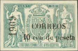 *50Hn. 1909. 10 Cts Sobre 50 Cts Verde. Variedad SIN NUMERACION. MAGNIFICO. Edifil 2018: 79 Euros - Sonstige & Ohne Zuordnung