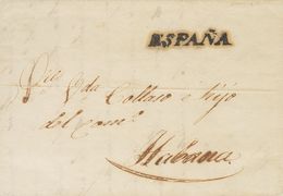 Sobre . 1840. BARCELONA A LA HABANA. Marca ESPAÑA, En Negro Aplicada En Destino Para Indicar El Origen (P.E.29) Edición  - Other & Unclassified