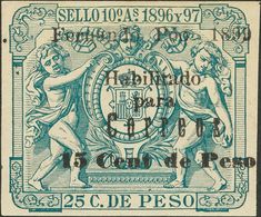 *47G. 1899. 15 Ctvos Sobre 25 Ctvos Verde. MAGNIFICO. Edifil 2018: 179 Euros - Otros & Sin Clasificación