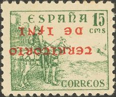 *5hi. 1941. 15 Cts Verde. Variedad SOBRECARGA INVERTIDA. MAGNIFICO. Edifil 2013: 47 Euros - Autres & Non Classés