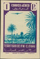 (*)31s. 1943. 1 Pts Violeta Y Azul. SIN DENTAR Y Al Dorso ARCHIVO RIEUSSET MUESTRA. MAGNIFICO. - Autres & Non Classés