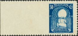 *44smi. 1938. 30 Cts Azul. Variedad SIN DENTAR EL MARGEN IZQUIERDO. MAGNIFICO. Edifil 2013: 28 Euros - Altri & Non Classificati