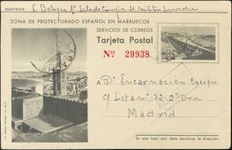 Sobre EP32. 1942. 20 Cts Gris Sobre Tarjeta Entero Postal De LARACHE A MADRID. MAGNIFICA. - Autres & Non Classés
