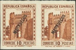 **83s(2). 1933. 10 Pts Castaño, Pareja. SIN DENTAR. MAGNIFICA. Edifil 2018: 180 Euros - Autres & Non Classés