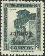 **124hi. 1939. 1 Pts Pizarra. Variedad SOBRECARGA INVERTIDA. MAGNIFICO. Edifil 2013: 250 Euros - Otros & Sin Clasificación