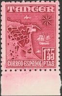 **162ec. 1948. 1'35 Pts Carmín Vinoso, Borde De Hoja. CAMBIO DE COLOR. MAGNIFICO. Edifil 2013: +155 Euros - Altri & Non Classificati