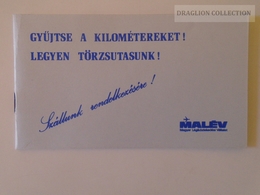 ZA140.7  HUNGARY  MALÉV  Airline  Frequent Traveller's Miles Booklet Ca 1984 - Europe