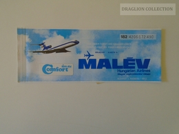 ZA142.3  Hungary MALÉV Hungarian  Airlines  TICKET  Budapest Berlin 1987 - Biglietti