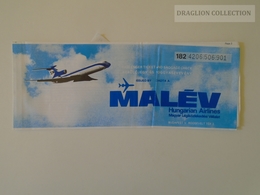 ZA142.5  Hungary MALÉV Hungarian  Airlines  TICKET  Budapest Berlin 1988  SCHÖNFELD - Billetes