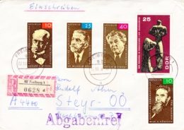 1965, DDR, "verschiedene Persönlichkeiten" + "Mahnmal In Kragujevac", REC, Echt Gelaufen - Private Covers - Used