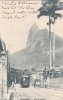 Rio De Janeiro Brazil, Corcovado Street Scene With Street Car, British Mailed At Sea, C1900s Vintage Postcard - Rio De Janeiro