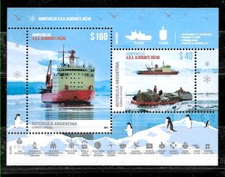 ARGENTINA 2019 ANTARCTIC BRICE-GLACE IRIZAR BATEAUX,FAUNA MANCHOTS UNUSUAL COATING BLOC NEUF - Unused Stamps