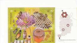 2001 Argentina Bees Honey Insects Complete Block Of 4  MNH - Nuevos