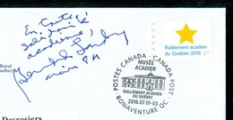 BERNARD LANDRY Ralliement Acadien 2016. Enveloppe Souvenir Du Musée Acadien. Timbre-photo / Picture Stamp  (4260) - Sonstige & Ohne Zuordnung