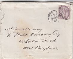 Grande Bretagne - Lettre De 1887 - Oblit Croydone - Exp Vers London - 16 Perles - Covers & Documents