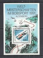 GERMANY 1991 - WORLD BOBSLEIGH CHAMPIONSHIPS, ALTENBERG -  M/S - USED OBLITERE GESTEMPELT USADO - Skateboard