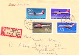 1969, DDR, "Flugzeugtypen", Kompletter Satz, REC, Ersttagesstempel, Echt Gelaufen - Privatumschläge - Gebraucht