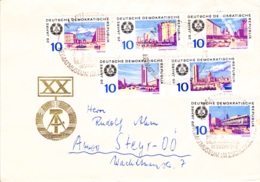 1969, DDR, "20. Gründungstag Der DDR", 2 Kuverts, Kompletter Satz, SST., FDC, Echt Gelaufen, Ersttagsbriefe - 1950-1970