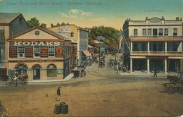 Hamilton Bermuda Corner Front And Quenn Streets Kodaks Advert Apothecaries Hall. Pharmacie . US Consulate . Weiss No 2 - Bermuda