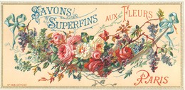 1095 "SAVON SUPERFINS AUX FLEURS - PARIS"  ETICHETTA ORIGINALE - Etiquetas