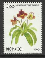 MONACO , 3 Frs , Osaka 90 , Exposition Florale Internationale Au Japon , Paphiopedilum , 1990 , N° YT 1711 , NEUF ** - Unused Stamps