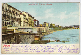 Delcampe - TORINO   MURAZZI  SUL  PO  E  VIA  NAPIONE         2 SCAN       (VIAGGIATA) - Fiume Po