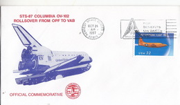 1997 USA Space Shuttle Columbia STS-87Commemorative Cover - America Del Nord