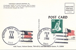 1984 USA Space Shuttle Challenger STS-41-B Commemorative Post Cards - América Del Norte