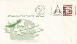 1981 USA Space Shuttle Columbia STS-2 Landing Commemorative Cover - America Del Nord