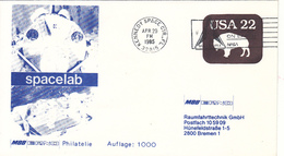 1985 USA Space Shuttle Challenger STS-51-B Commemorative Cover - North  America