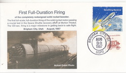 1987 USA Space Shuttle First Full Duration Firing Of The Completely Redesigned Solid Rocket Booster  Commemorative Cover - Noord-Amerika