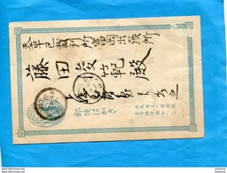 MARCOPHILIE--JAPON-carte Entier Postal-postal Stationnery-1S Oblitéré A Voyagéd'époque - Lettres & Documents