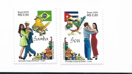 BRASIL BRAZIL 2005 JOINT ISSUE WITH CUBA 2 VALUES SAMBA SON DANCES CULTURE MNH - Ungebraucht