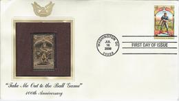 USA United States 2008 FDC Take Me Out To The Ball Game, Canceled In Washington, Music Gold Stamp Baseball - 2001-2010