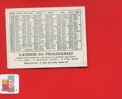 Calendrier 1905 AVENIR DU PROLETARIAT Rue Pernelle Paris - Petit Format : 1901-20