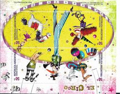 ARGENTINA 2004 CIRCUS ART BLOCK OF FOUR MINIATURE SHEET SCOTT 2281 MNH - Nuevos